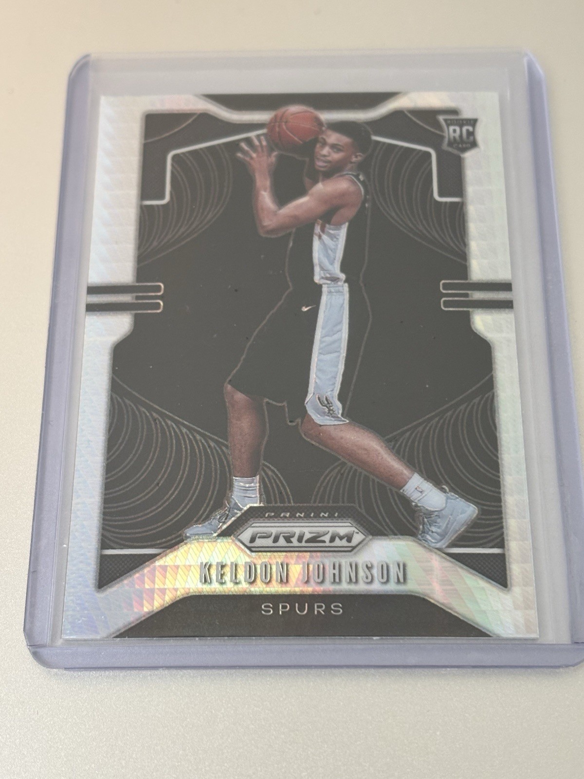 2019-20 Panini Prizm Keldon Johnson Hyper Silver Prizm Rookie #273 Spurs