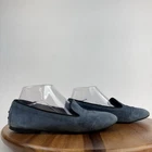 Womens Tod's Blue Suede Casual Comfort Slip On Driving Loafers Shoes Size EU 38