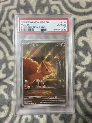 2025 POKEMON MEG EN-MEGA EVOLUTION ILLUSTRATION RARE #138 VULPIX PSA 10