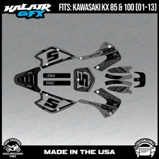 Kalair GFX Graphics Kit for  Kawasaki KX85 KX100 (2001-2013) Venom-Smoke