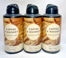 3 Coffee & Whiskey Men's Body Spray Bath & Body Works 3.7 oz