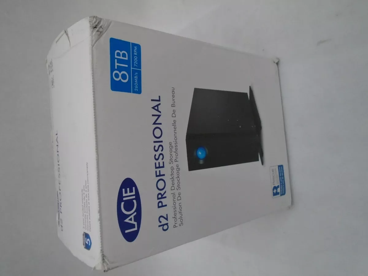 LACIE 8TB EXTERNAL USB HARD DRIVE d2 PROFESSIONAL BACKUP DRIVE