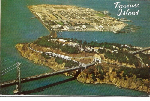 TREASURE ISLAND, San Francisco: 1961 Postcard ~ Aerial View (#2299)