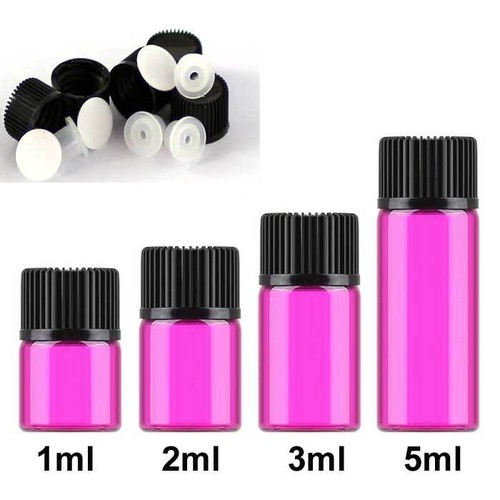 1ml 2ml 3ml 5ml Multi-color Tiny Glass Bottles Essential Oil Orifice Reducer B - Picture 15 of 17