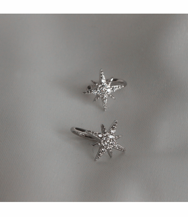 Wholesale 925 Sterling Silver North Star Clip On Ear Cuff Non Piercing