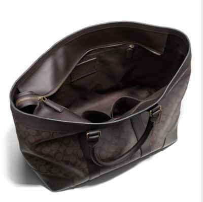 NWT Coach Bleecker Signature Coated Canvas Weekend Tote Brass