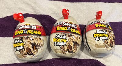(Lot of 3) Zuru Smashers Dino Island Nano Egg Collectible Dinosaur Surprise