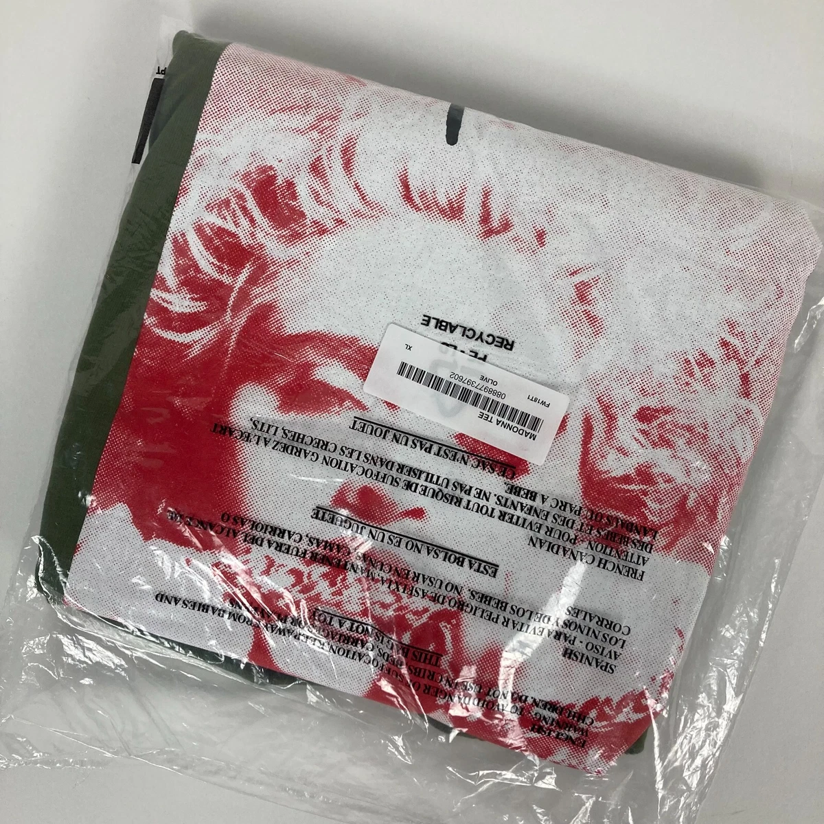 supreme madonna tee fw18 olive men's size xl graphic logo t