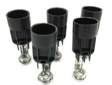 5 x LAMP HOLDERS WITH STEM LEG SES E14 IN BLACK TOTAL HEIGHT 65, 85 or 100mm 