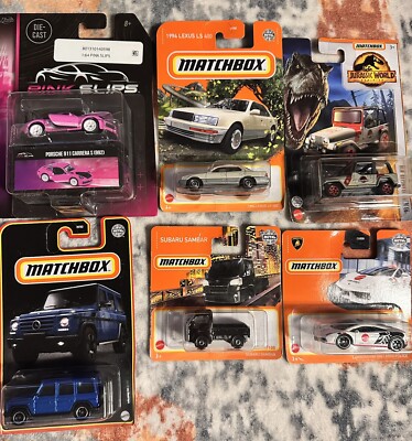 #5C Lot Of 6 Mixed Matchbox/Jada Cars Lexus Lamborghini Jeep Mercedes Subaru  .
