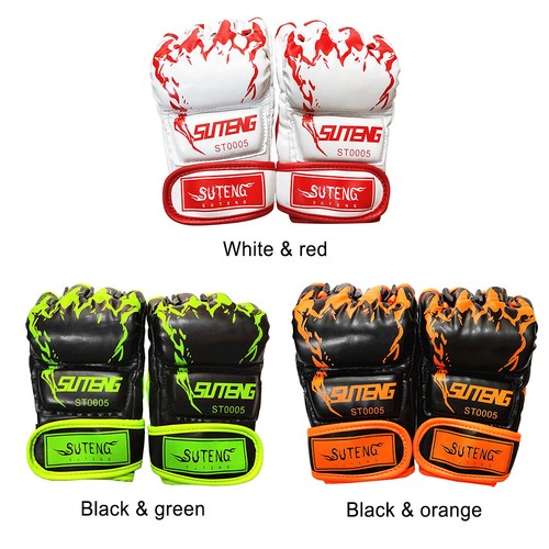 Halbfinger Boxhandschuhe MMA Training Boxhandschuhe Thai Boxsack Handschuhe P2M7 - Bild 7 von 9