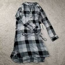 Mountain Khakis Women's Josie Dress Size Large Black White Gray Checkered 