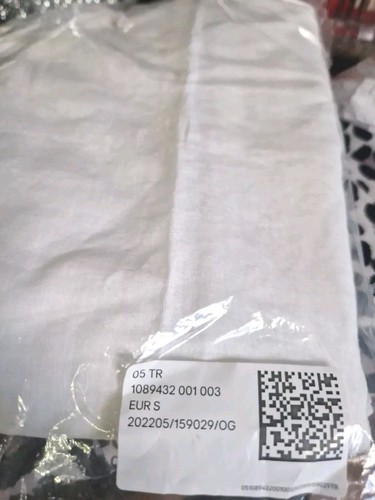 H&M White Linen Blend Tunic Long Shirt 3/4 Sleeves Langenlook V Neck Top Blouse - Picture 16 of 16