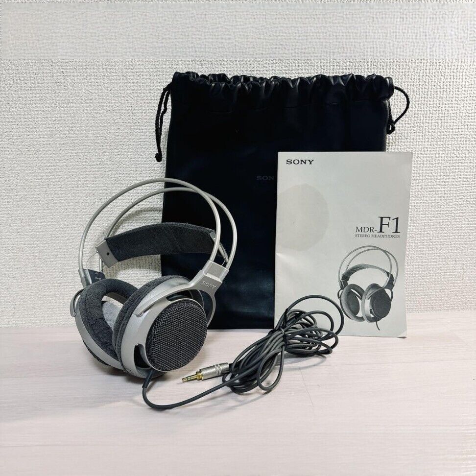 SONY MDR-F1 Open-Air Headphones Silver w/SONY Pouch Tested SONY MDR-F1 Open-Air Headphones Silver w/SONY Pouch Tested