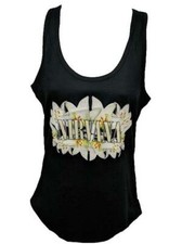 NEW Nirvana "Lilies" Womens Sizes S-M-XL-2XL Black Racer Back Tank Top Shirt