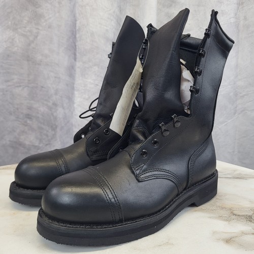Botas militares de bomberos vintage 2000 Y2K Addison con punta de acero para hombre talla 8 R - Imagen 5 de 17