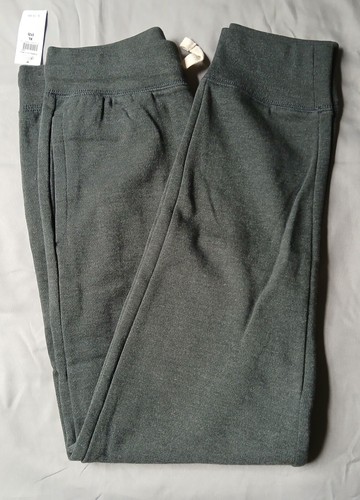 Gap Boys XL Jogger Fleece Pants Gray Characoal Drawstring elastic Waist Logo~New