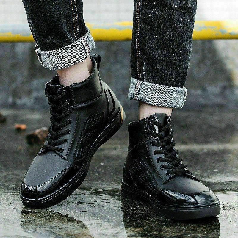 Men Casual Pump Lace Up Black Waterproof Rain Outdoor Garden  display picture 3