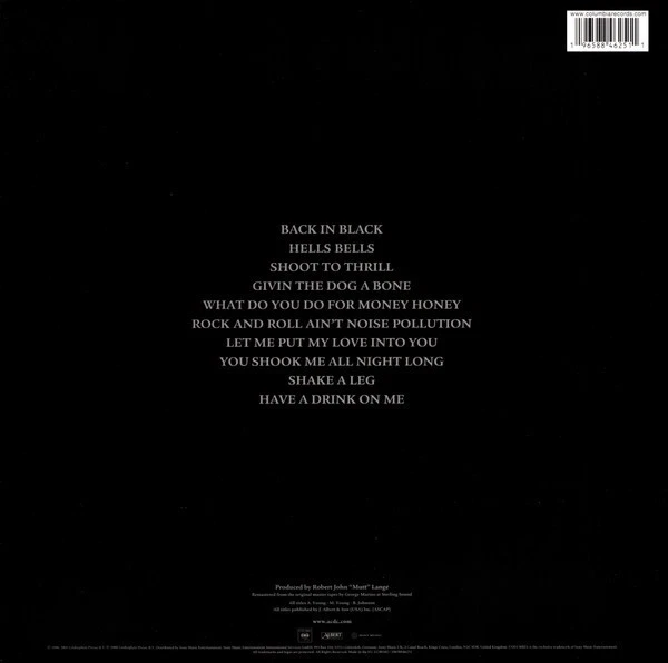 AC/DC - BACK IN BLACK - LP Remastered 180gram Black/White VINYL NEW ALBUM - image 3 of 4