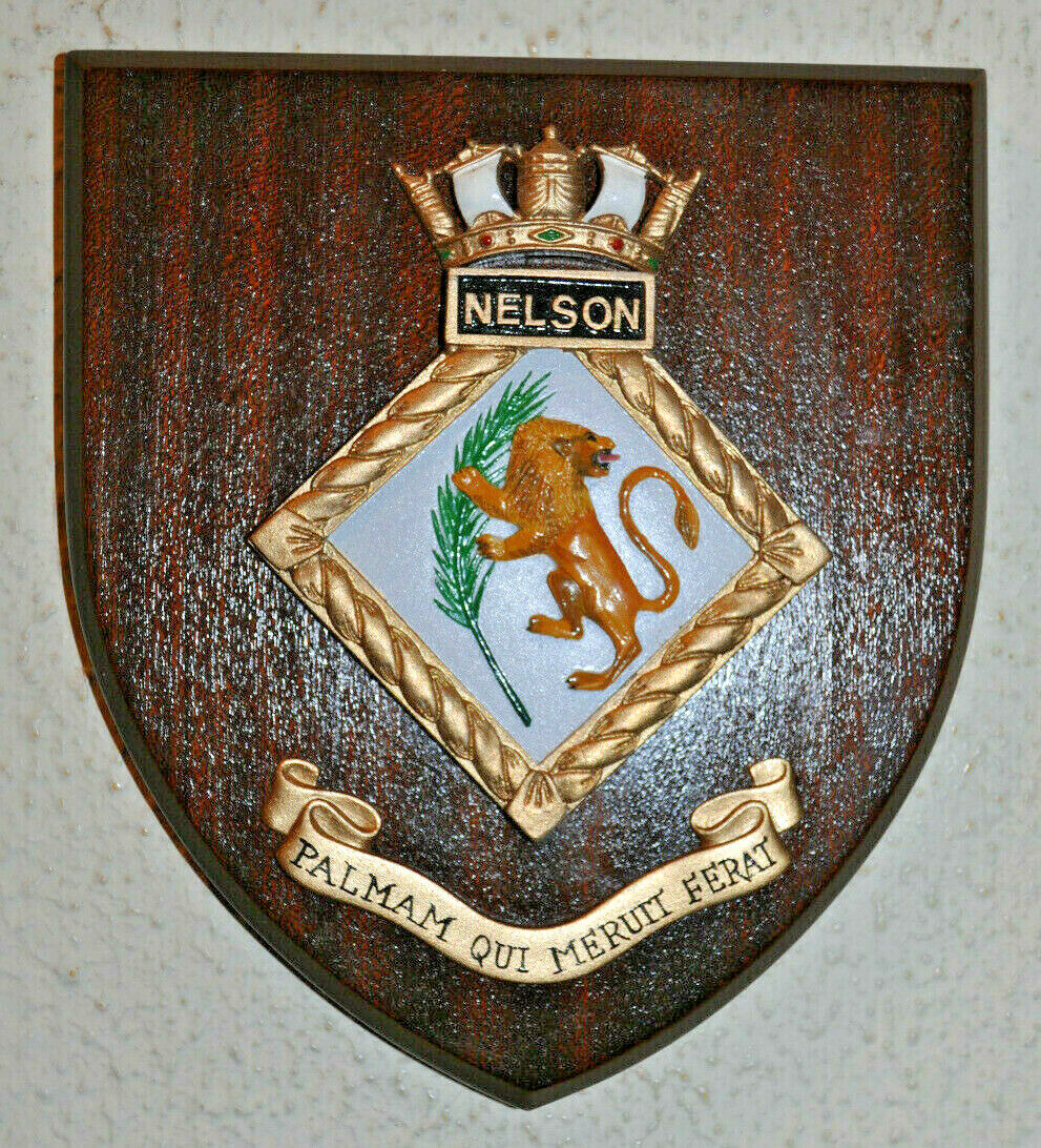 HMS Nelson shield plaque crest Royal Navy RN