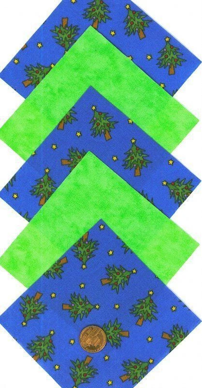 20 4 inch Christmas Tree Green Fabric Quilt Craft Squares 100% Cotton osr3 - Image 4 of 4