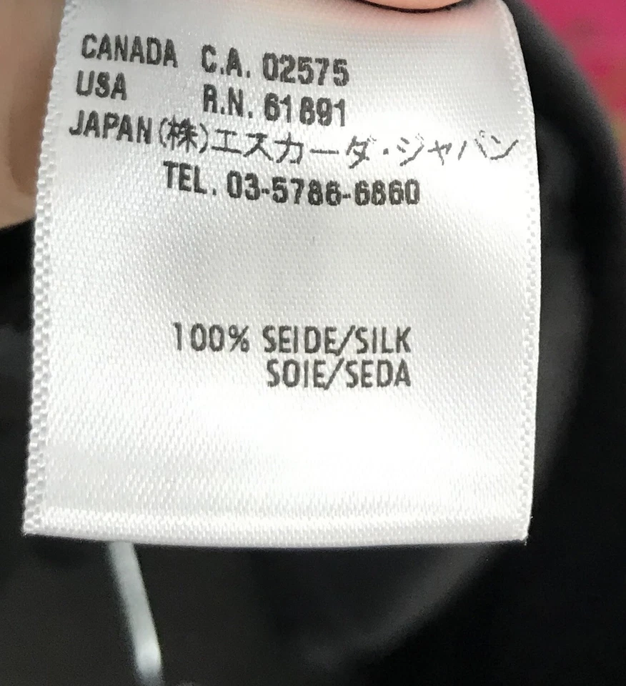 Escada Mujer Seda Pierna Ancha Vestido Pantalones en Negro Talla 40 Foto 4 de 4