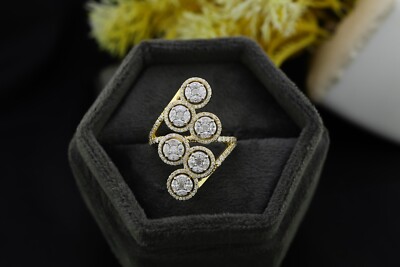 Marquise & Princess runder Moissanit einzigartiger Vintage Ehering für Braut S925