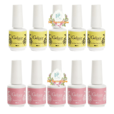 GELIXIR Soak Off Gel No Wipe Top & Base Duo On Sale! (5 PAIRS) Best Deal!