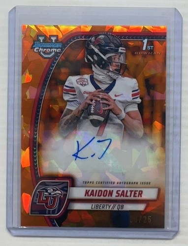 2024 Bowman Chrome U Sapphire Kaidon Salter Orange Refractor Auto RC #06/25