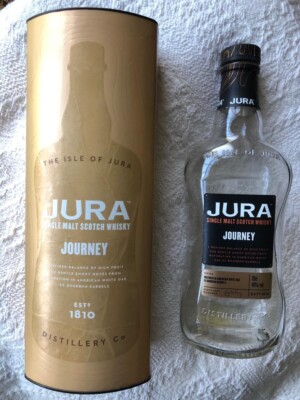 Empty Jura Journey Single Malt Whiskey Bottle And Tube Excellent Condition