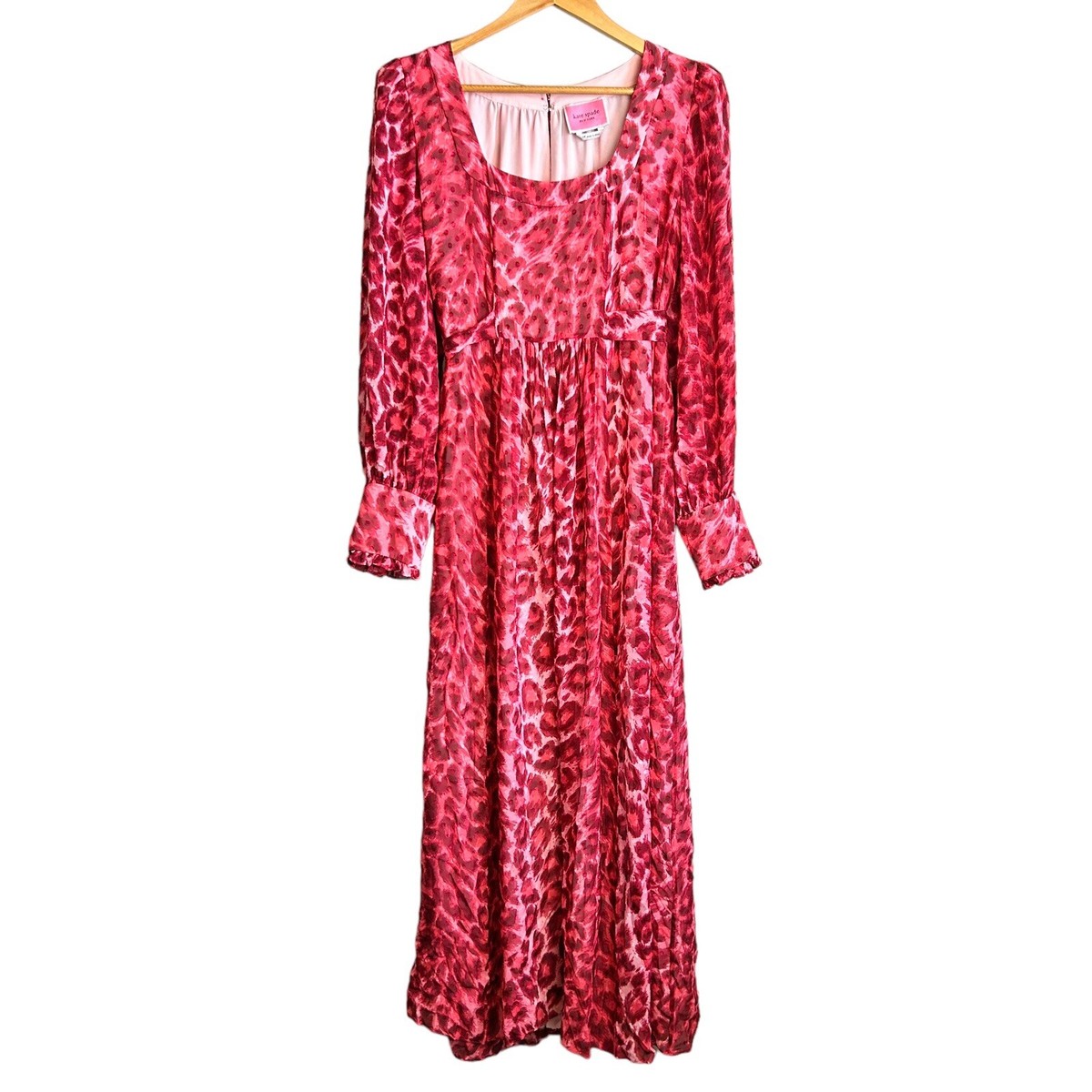 kate spade pink leopard dress Kate Spade Silk Dot/leopard Print Pink&Orange Dress NWOT MSRP $375 Sz 0 XS