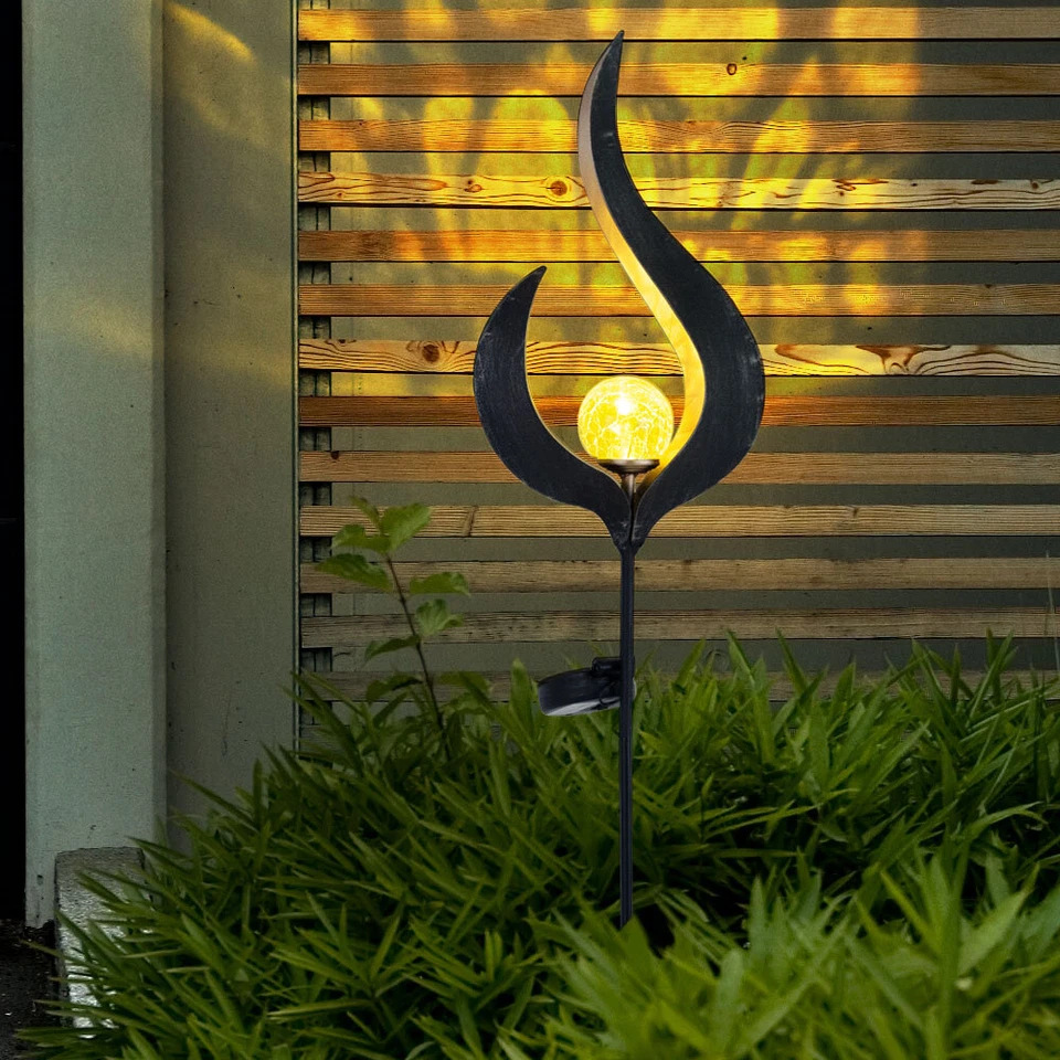 Luxus LED Außen Steh Leuchte SOLAR Steck Beleuchtung Balkon Dekoration bronze - Bild 4 von 4