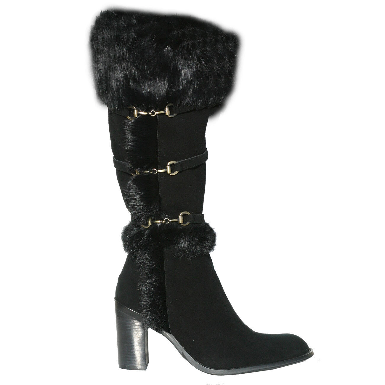 Cochni Gamuza Alto Vestido botas Para Mujeres-Negro- US 6 Cochni Gamuza Alto Vestido botas Para Mujeres-Negro- US 6