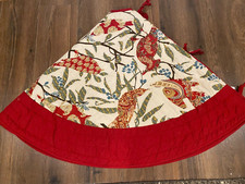 NEW POTTERY BARN QUILTED BIRDS CHRISTMAS TREE SKIRT