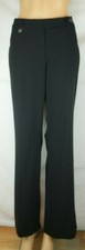 Michael Kors Solid Black Flat Front Dress Pants Slacks Womens Sz 8 Polyester Bld