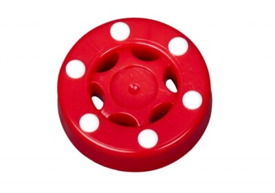 REAPER Puck mit Noppen Rot / Weiß - INLINEHOCKEY - STRAßENHOCKEY