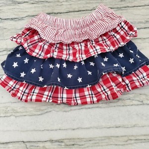 Gymboree Girls All American Cutie Tiered Patriotic Skort Size 4