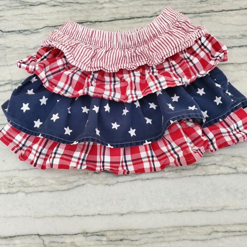 Gymboree Girls All American Cutie Tiered Patriotic Skort Size 4