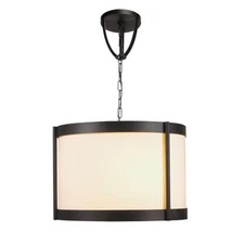 WORLD IMPORTS WI143429 Edmonton 3-Light Euro Bronze Iron LINEN Shade Pendant NEW