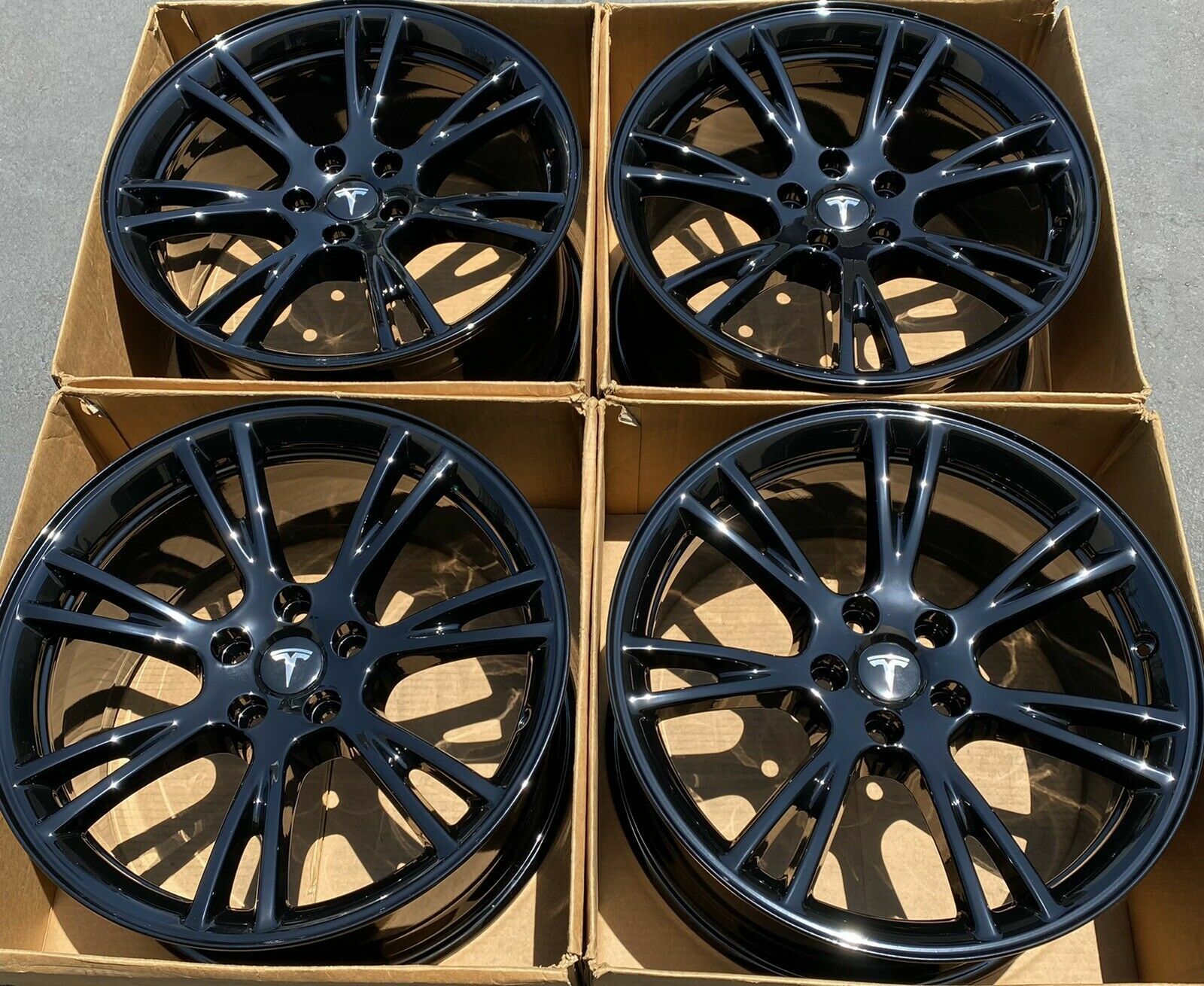 Tesla Model Y 19 Gemini Wheels Rims Gloss Black 2020 Factory OEM ubicaciondepersonas.cdmx.gob.mx