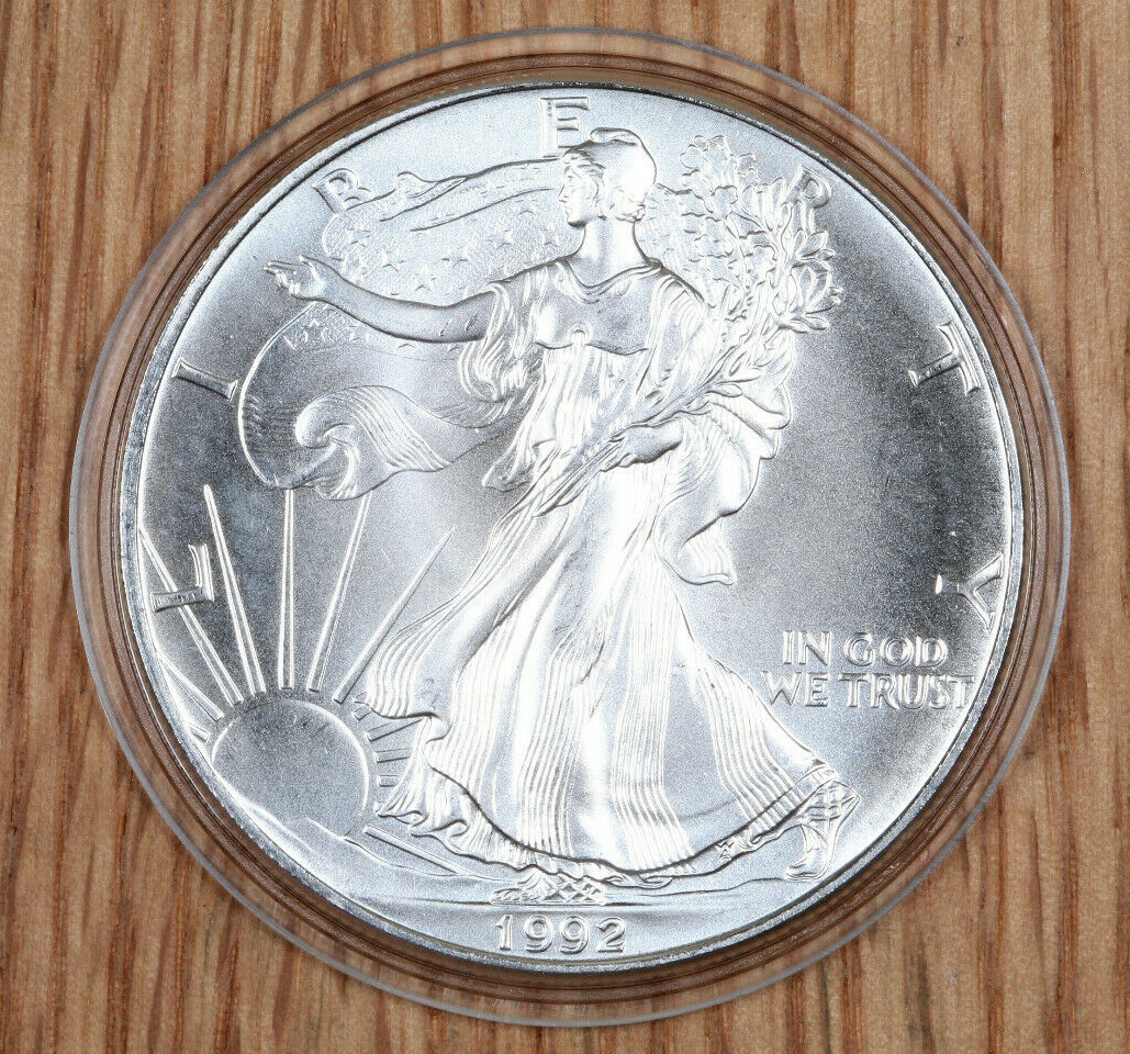 1992 Silver American Eagle $1 - BU - Brilliant Uncirculated - In