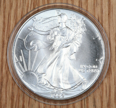 1992ウエスト・アメリカン・シルバー・イーグル 1ドル 1992 Silver American Eagle $1 - BU - Brilliant Uncirculated - In