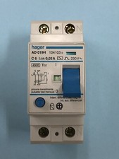 Hager Differenziale Magnetotermico C6 - 4,5KA 30MA 2 Poli Art. AD019H