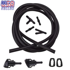 Windshield Washer Squirter Water Pump Nozzles Kit Spray Fluid Hose Connect