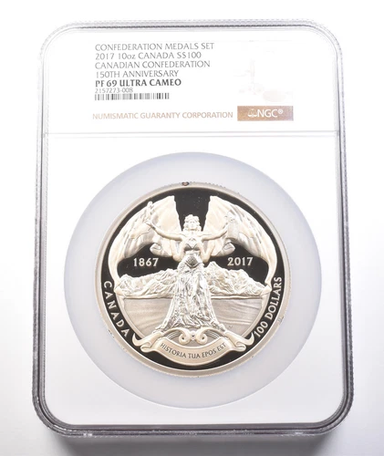 2017 Canada $100 Silver Confederation Medals Set 150th Anniv PF69 UCAM NGC *3779