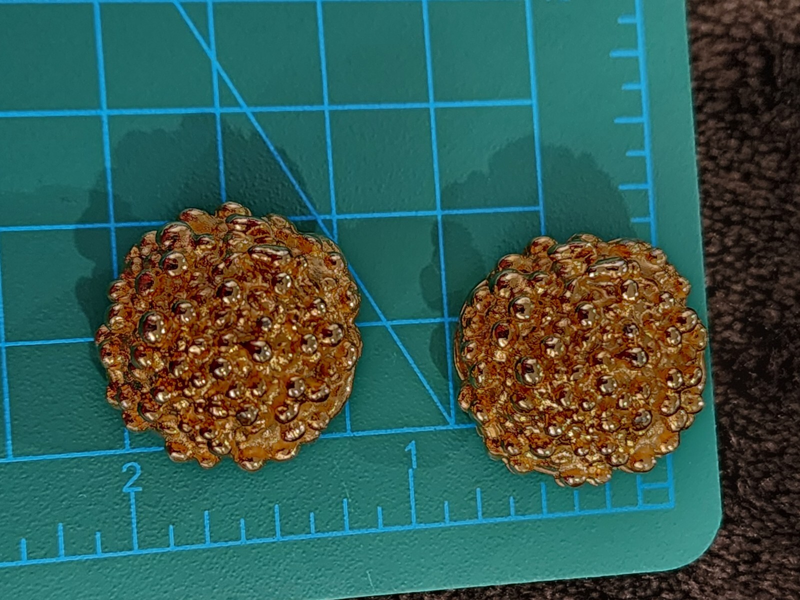 Vtg KJL Designer Signed Gold Tone Nugget Brutalis… - image 8