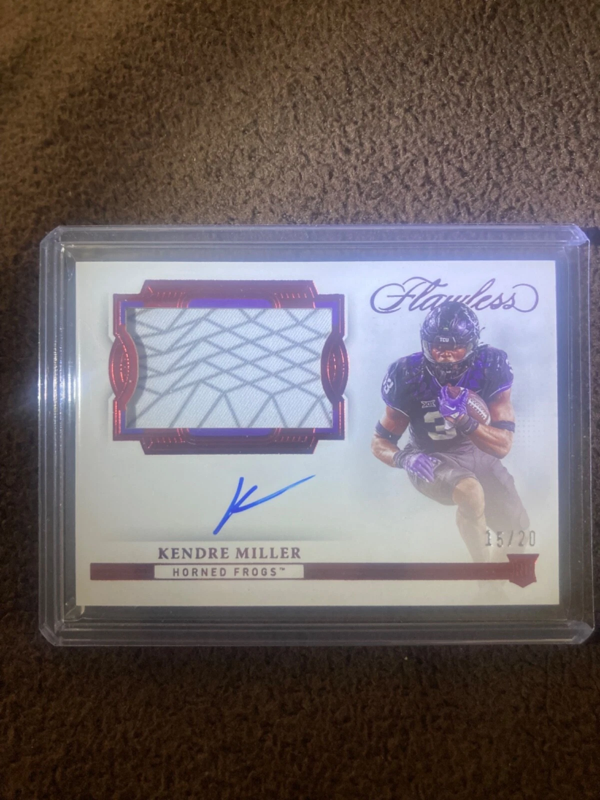 Kendre Miller Panini Flawless Collegiate Flawless Rookie Patch Autograph Horizontal #RPAHKEM Base