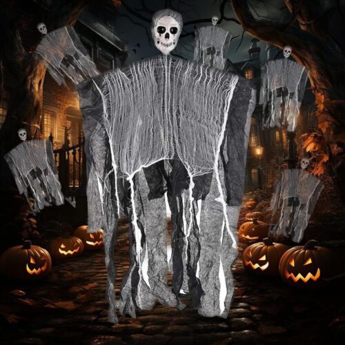 11.8FT Halloween Spider Web With Spider and Hanging Skeleton Phantom Decor | USA - Picture 5 of 47