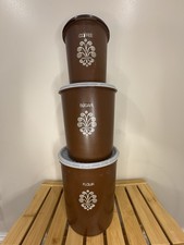 Tupperware set Of three Coffee,Flour, Sugar Nesting Containers With Lids