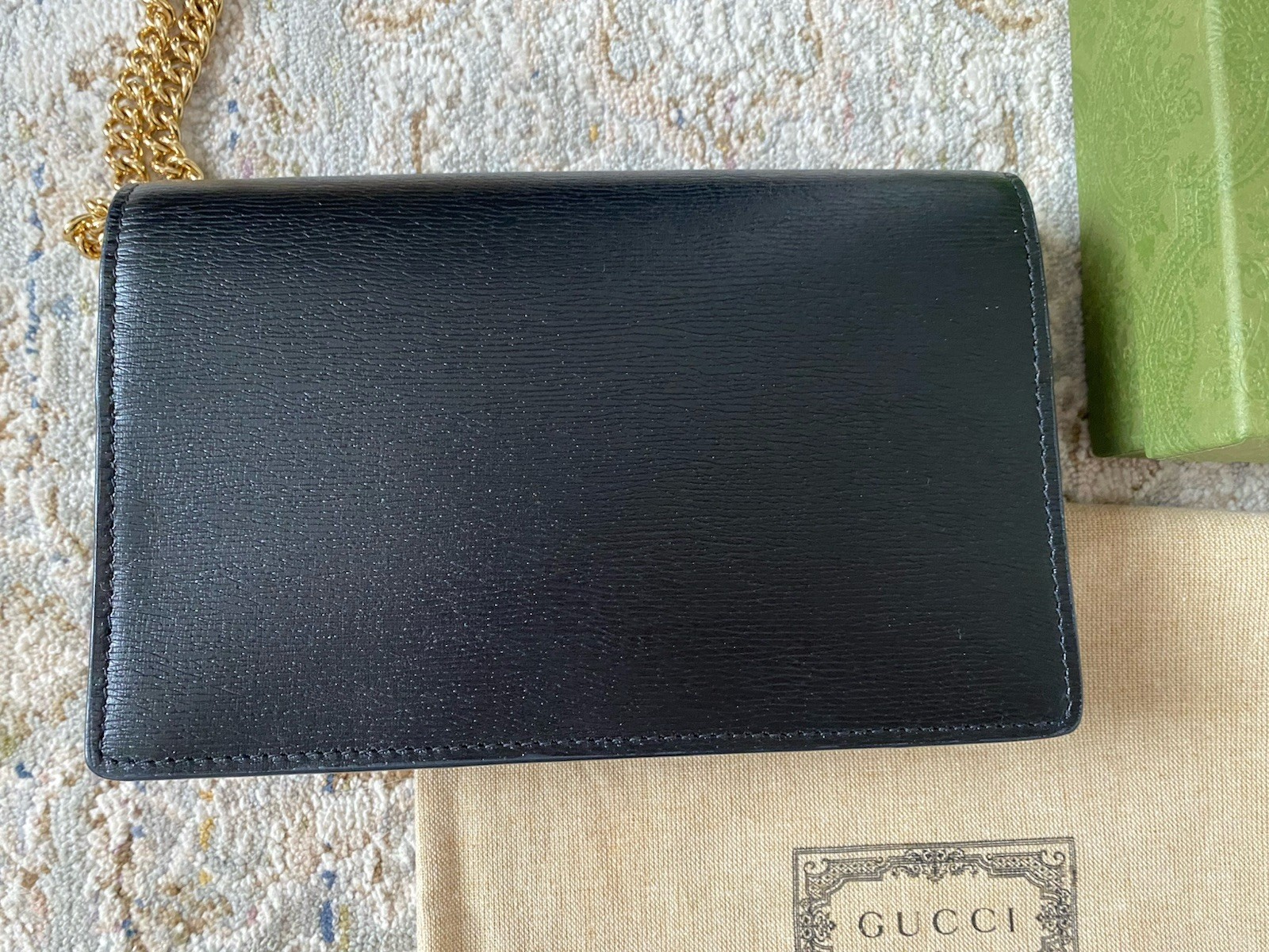 Authentic Gucci Double G Script Black Wallet On T… - image 3